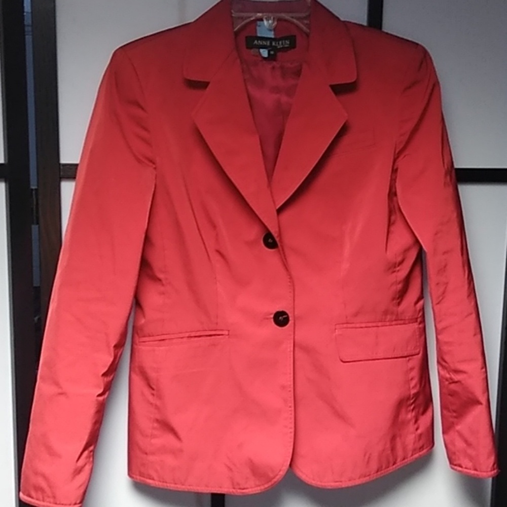 Anne Klein flap pocket satin blazer - 10